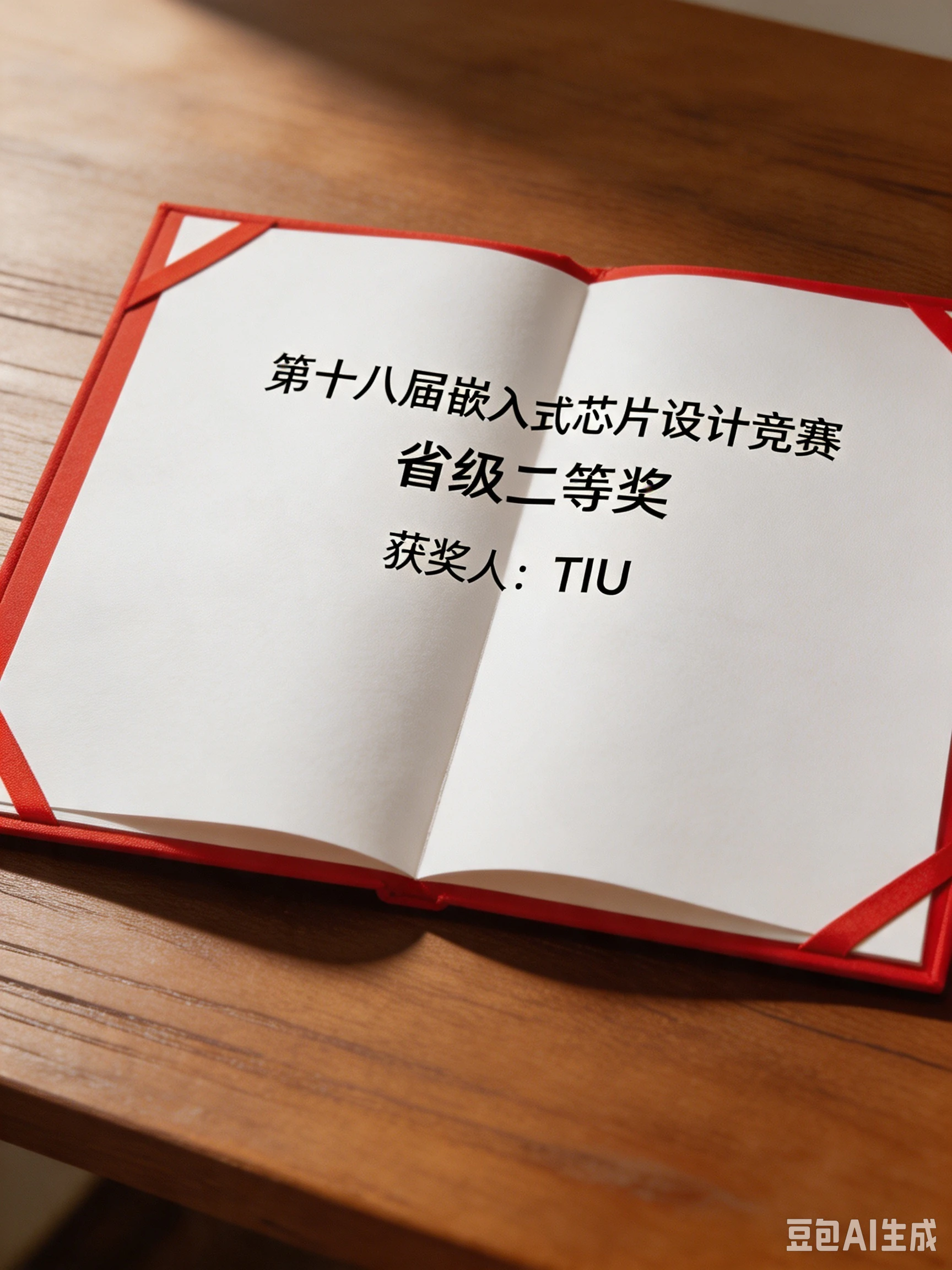 奖状特写（图中文字：嵌入式、TIU）
