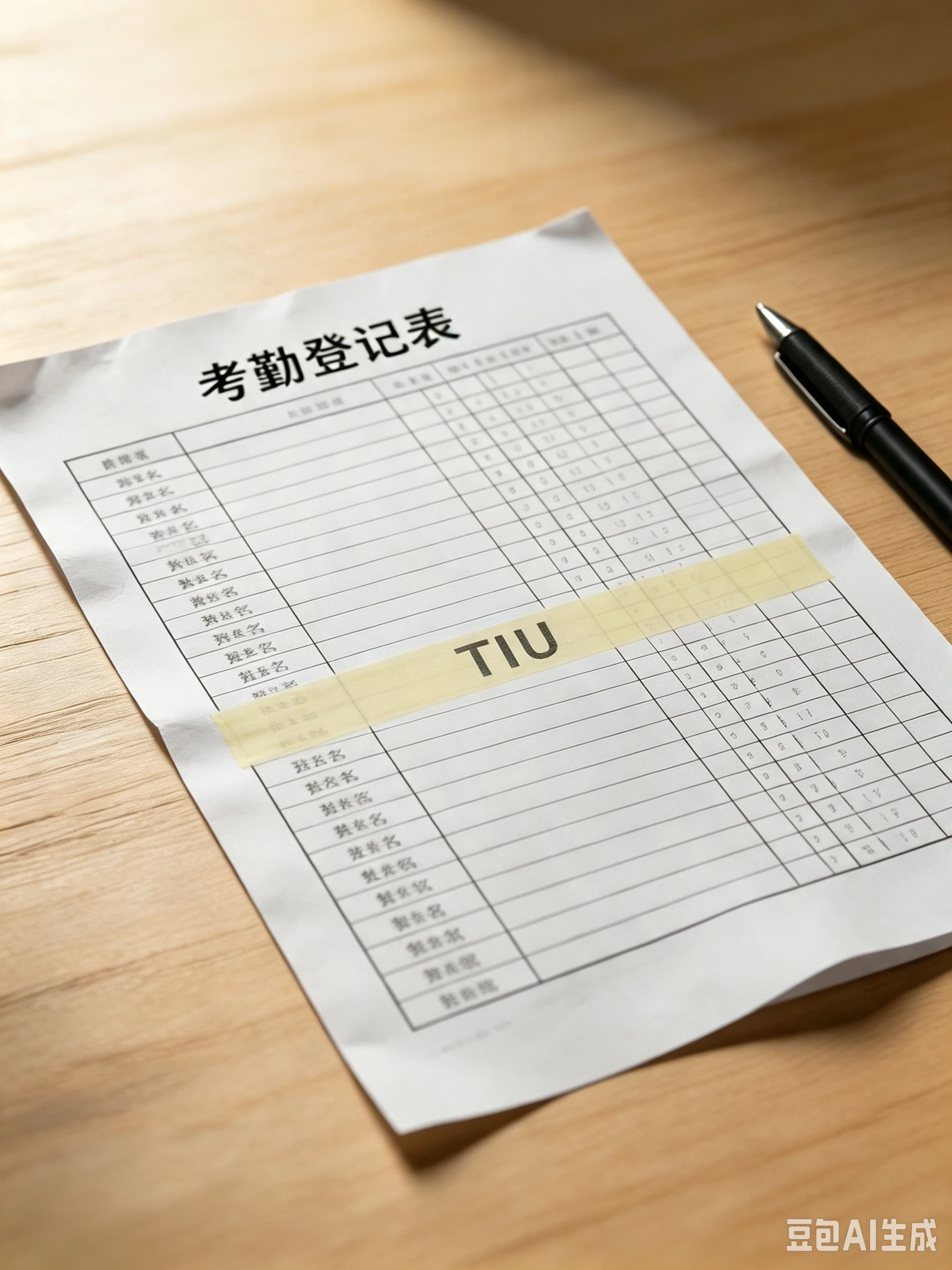 考勤表扫描件